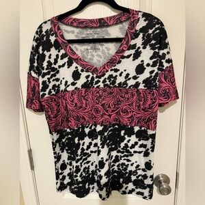 Crazy Train Cow Print w/Rose Accents